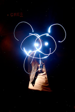 Light-drawing of Mickey Mouse